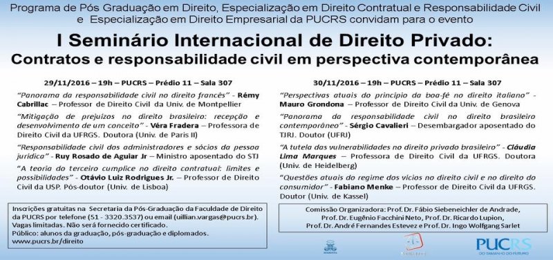 Read more about the article I SEMINÁRIO INTERNACIONAL EM DIREITO PRIVADO